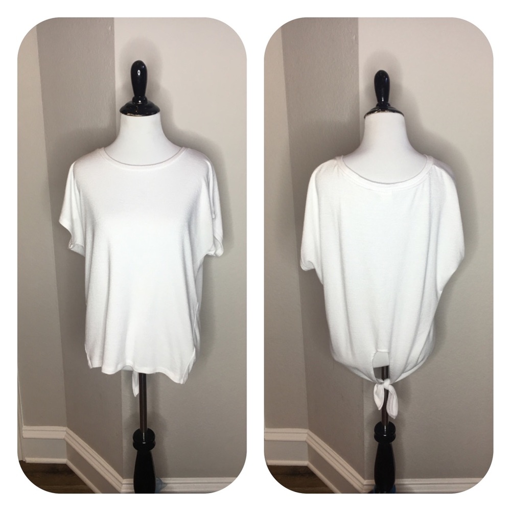 GAP White Terry Lower Back Tie Top  Size Medium